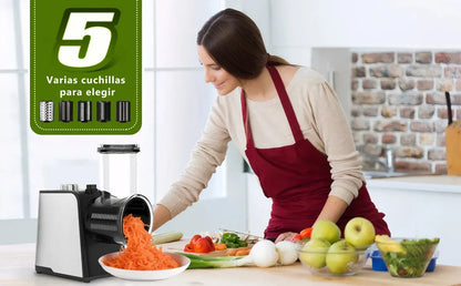 Rallador Eléctrico 5 en 1 de Acero Inoxidable para Cortar Verduras