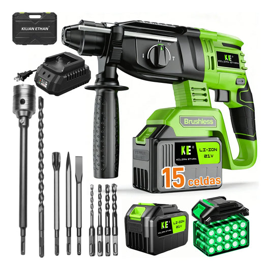 Martillo Rotativo Inalámbrico 1000W con 2 Baterías y Cargador Rápido