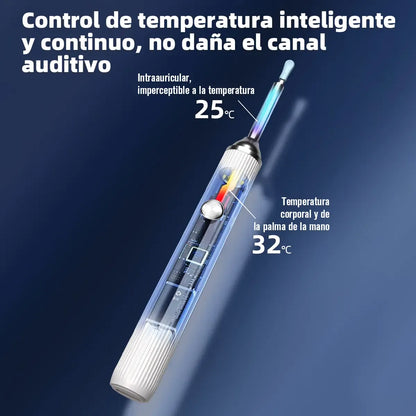 Limpiador de Oídos Inteligente con Cámara y Carga Inalámbrica Portátil