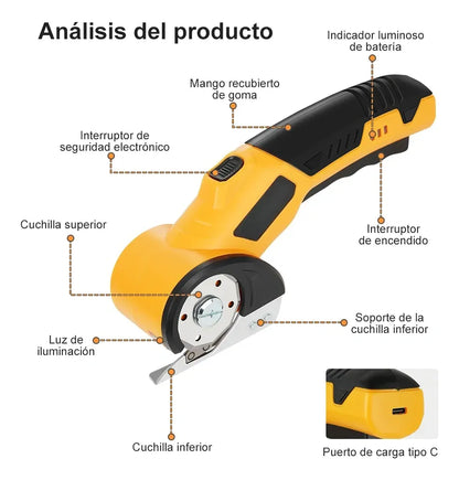 Tijera Eléctrica Inalámbrica para Cortar Tela y Cartón con Precisión