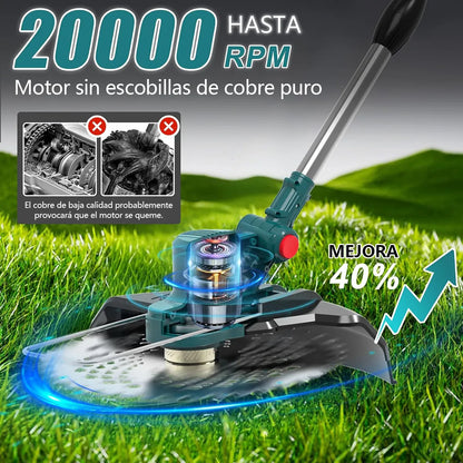 Desbrozadora Electrica Inalambrica Sin Escobillas 9inch Hoja Color Rojo - Metacompras