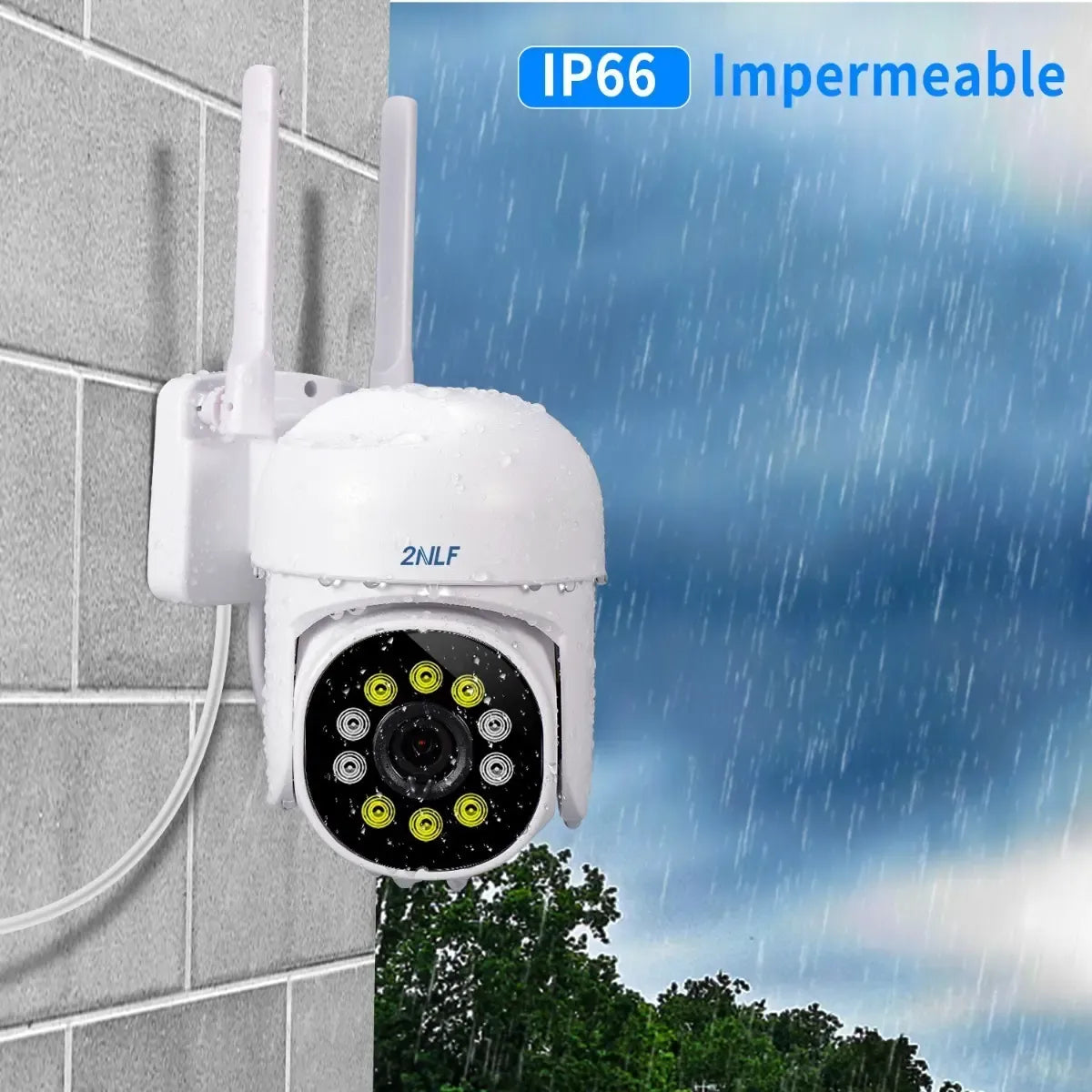 Cámara de Seguridad Exterior Wifi con Audio Bidireccional y Visión Nocturna