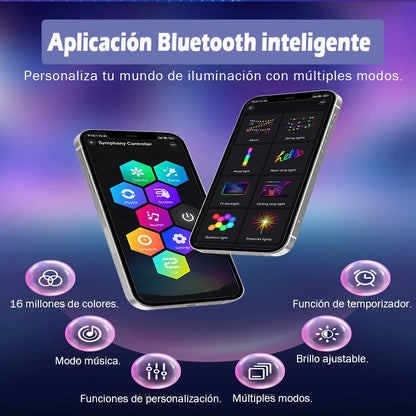 Tira LED RGB Inteligente para Cuarto Neon - Paquete de 2 Piezas 32cm