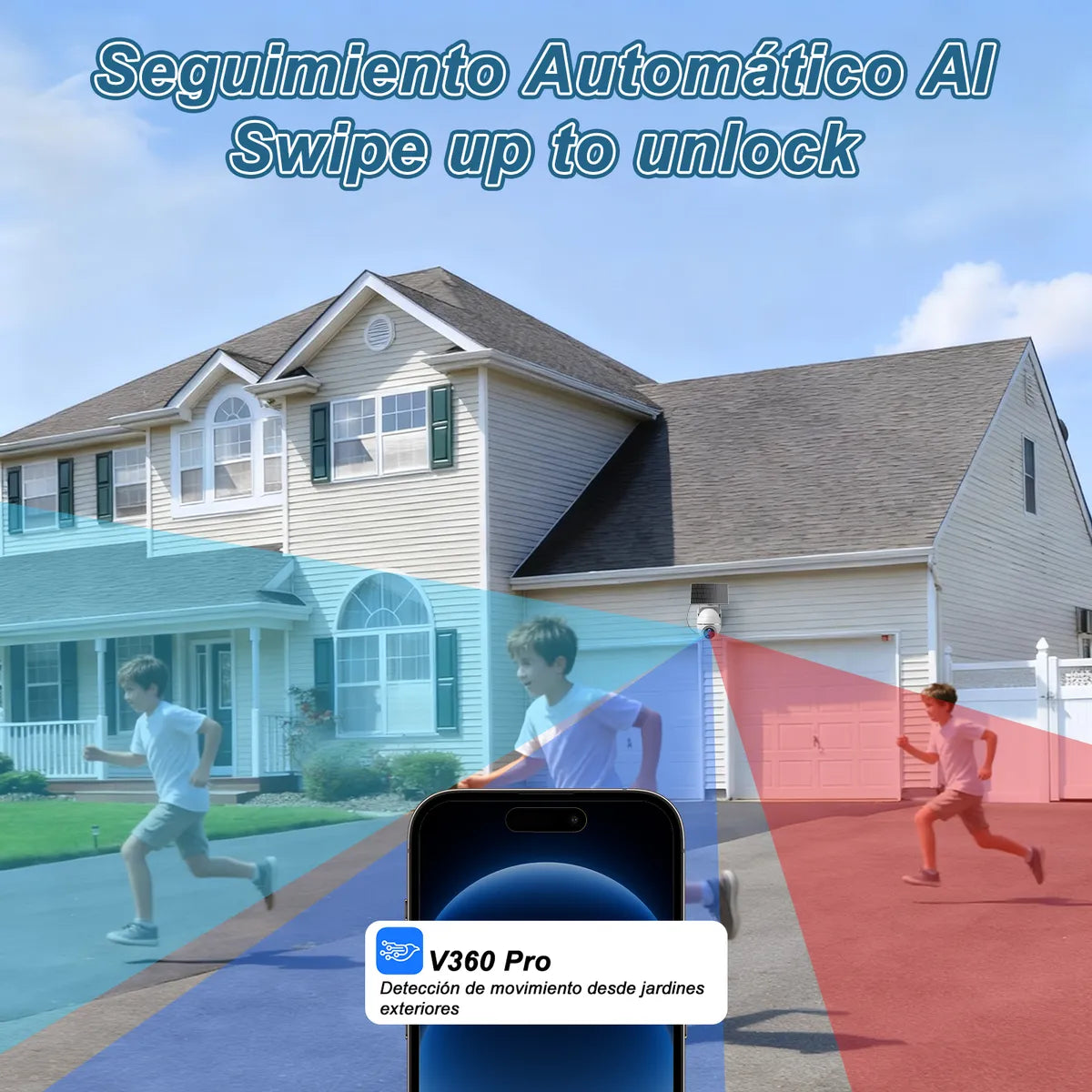 Cámara de Seguridad Wifi Exterior 5MP HD con Visión Nocturna LED