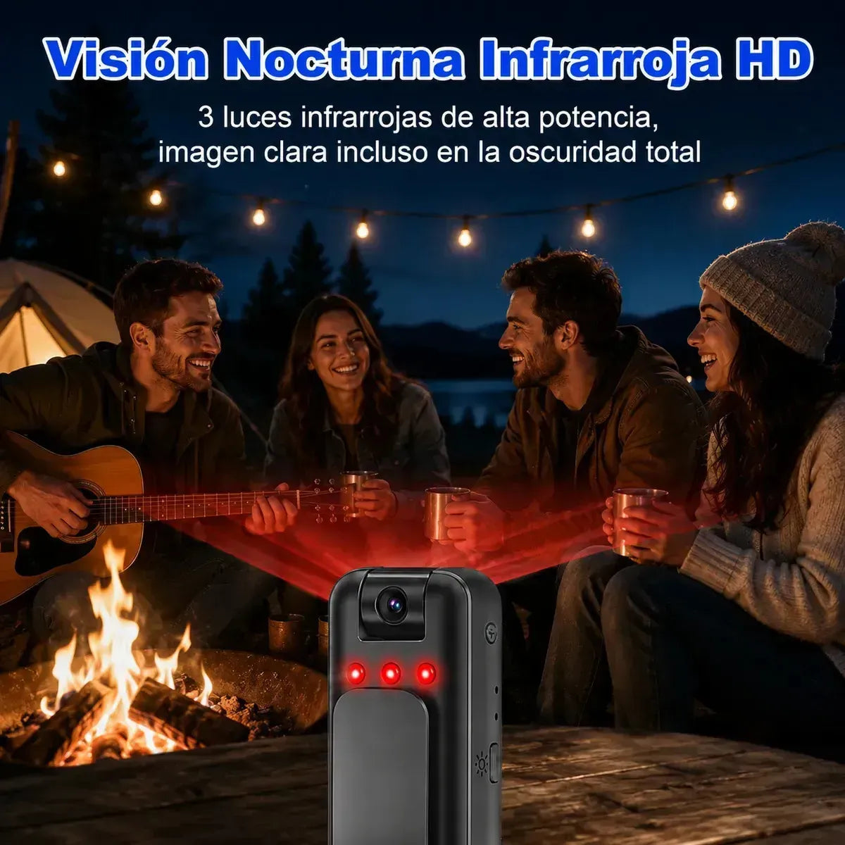 Cámara Espía 2K WiFi con Visión Nocturna y Sensor de Movimiento