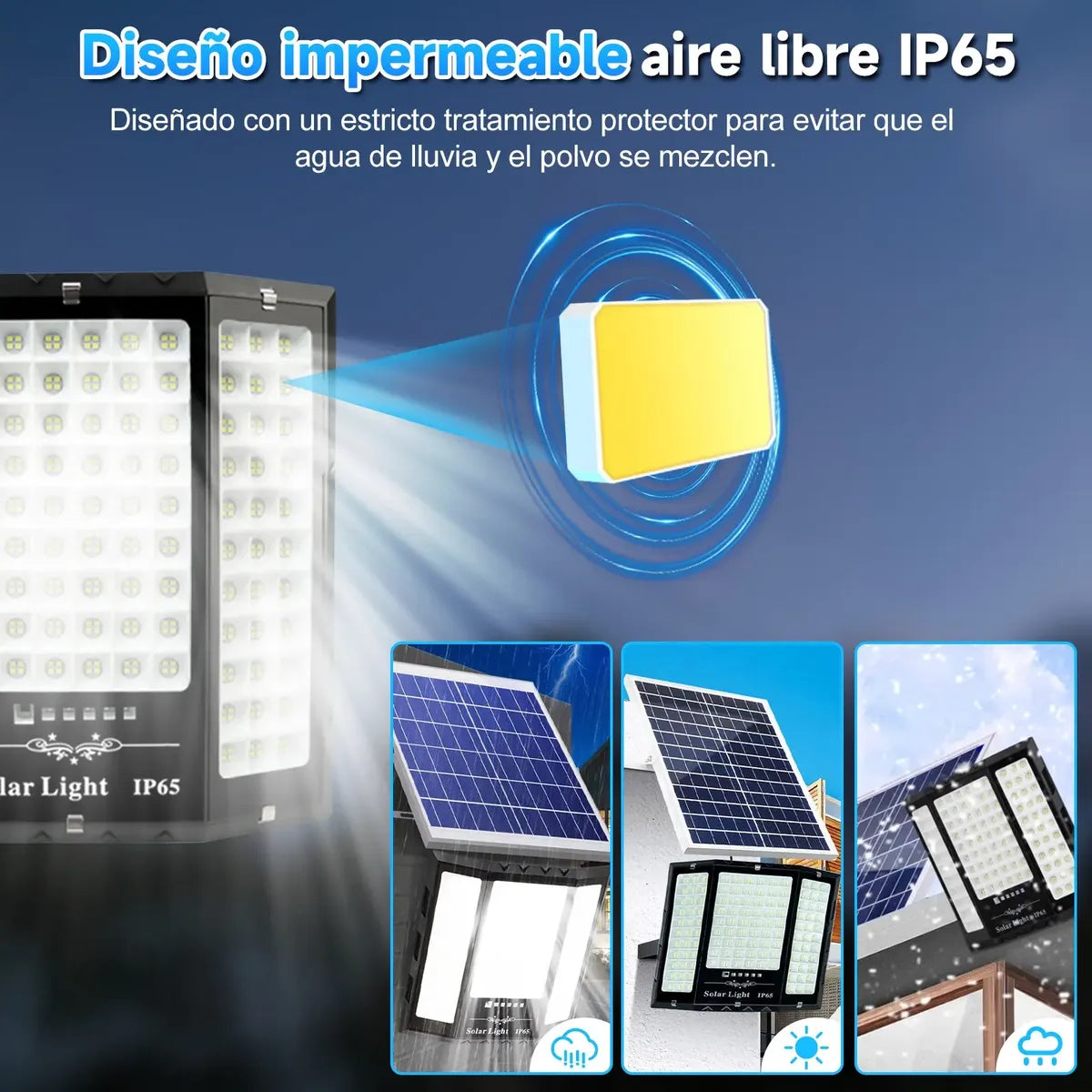 Reflector Solar 2500W Impermeable con Control Remoto y Alta Iluminación