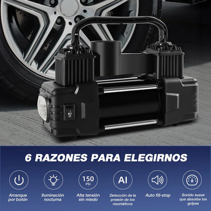Compresor Inflador de Alta Potencia para Auto y Moto - Bomba Eficiente