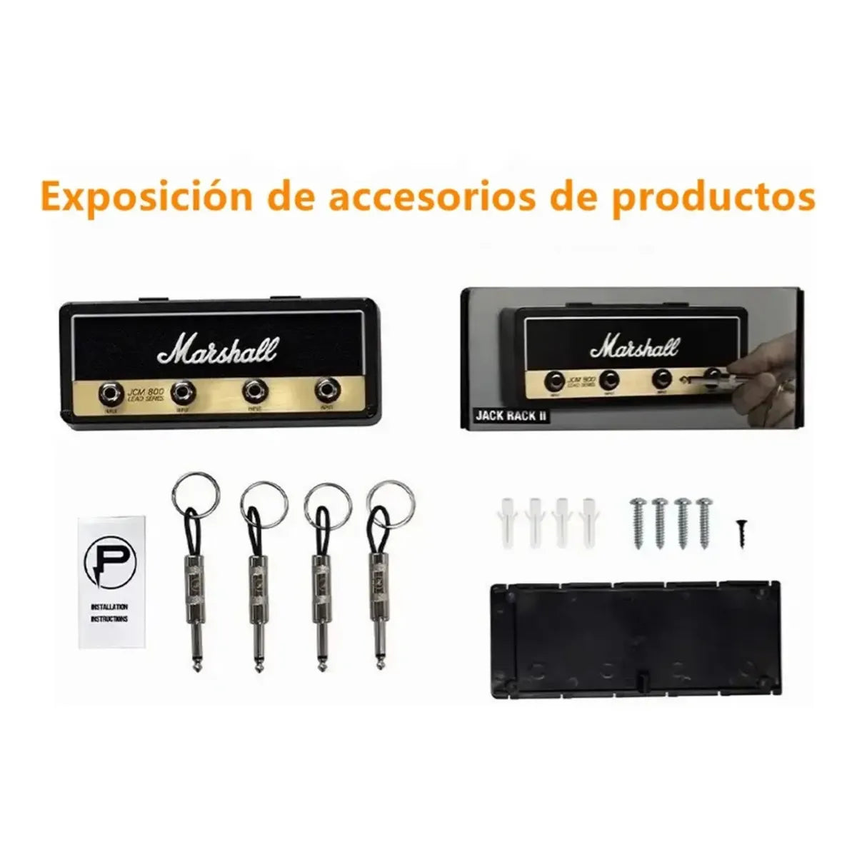 Amplifier-Style Wall Key Holder with Rocker Keychains