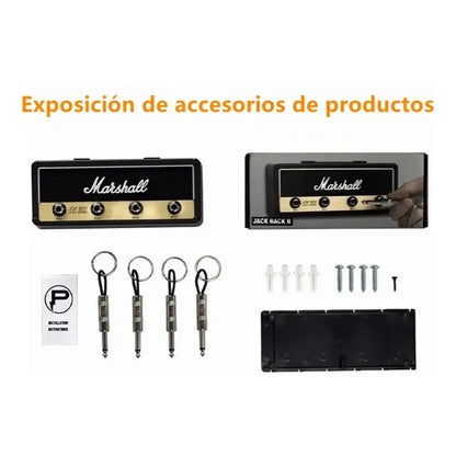 Amplifier-Style Wall Key Holder with Rocker Keychains
