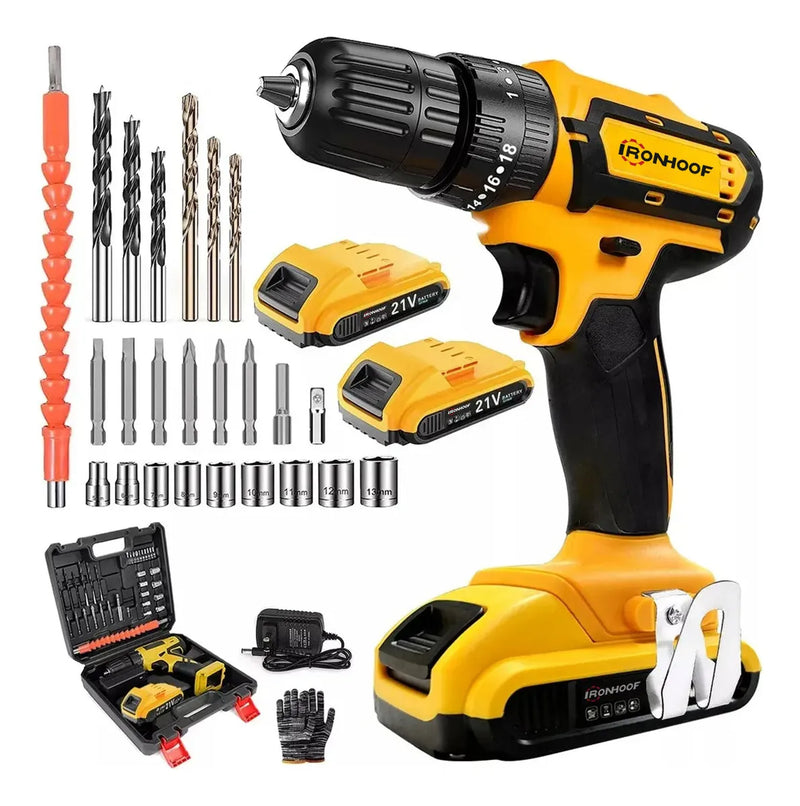 Taladro Destornillador Inalámbrico Kit Completo de Impacto Naranja - Metacompras