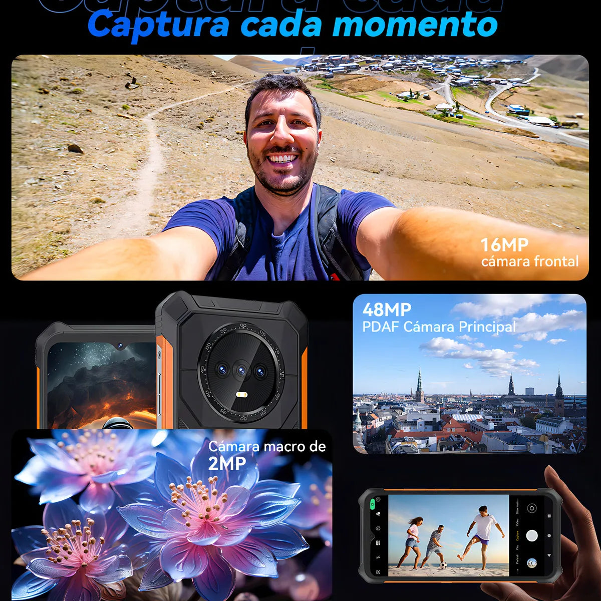 Smartphone Dual SIM 128GB Negro Naranja 6GB RAM - Potente y Versátil - Metacompras