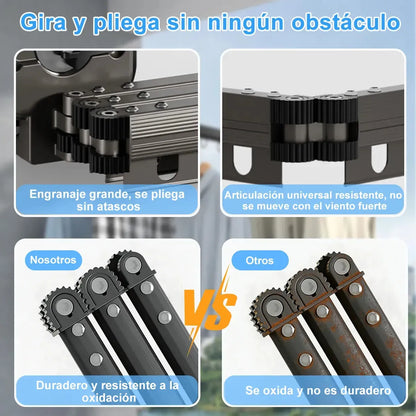 Tendedero Plegable de Pared 1.2m con 19 Ganchos y Capacidad de 30kg