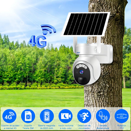 Cámara de Seguridad Solar 4G para Exteriores con Tarjeta SIM incluida - Metacompras