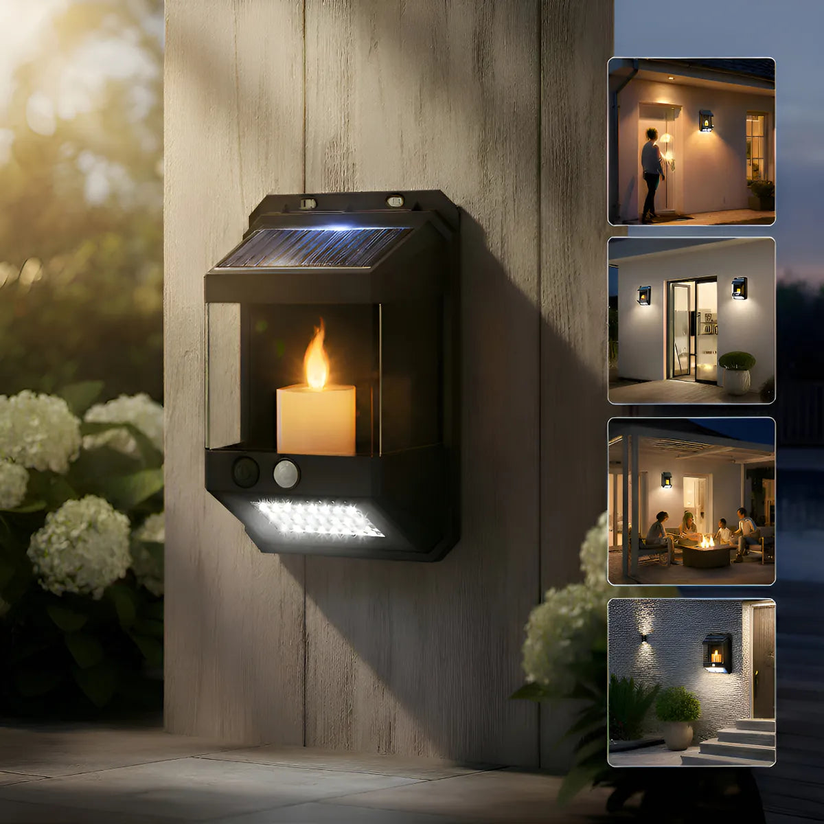 Lámpara Solar Exterior para Jardín con Sensor de Luz y 40 LEDs - Metacompras