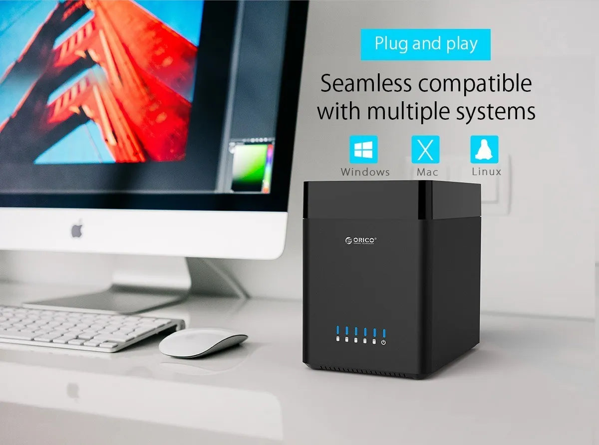 Caja para Discos Duros 5 Bahías USB 3.0 3.5" Capacidad 32TB - Metacompras