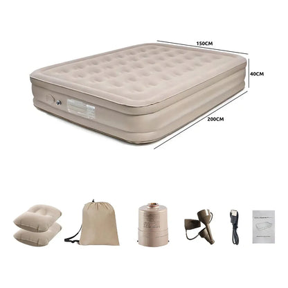 Colchón Inflable Queen con Bomba Eléctrica y Almohadas, 300kg