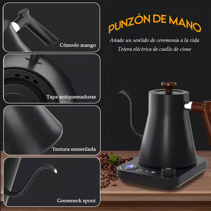 Tetera Eléctrica Negra 900ml con Control de Temperatura Ajustable - Metacompras