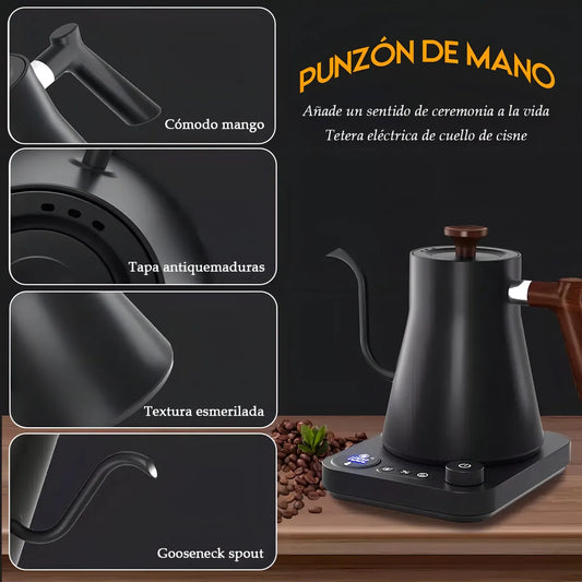 Tetera Eléctrica Negra 900ml con Control de Temperatura Ajustable - Metacompras