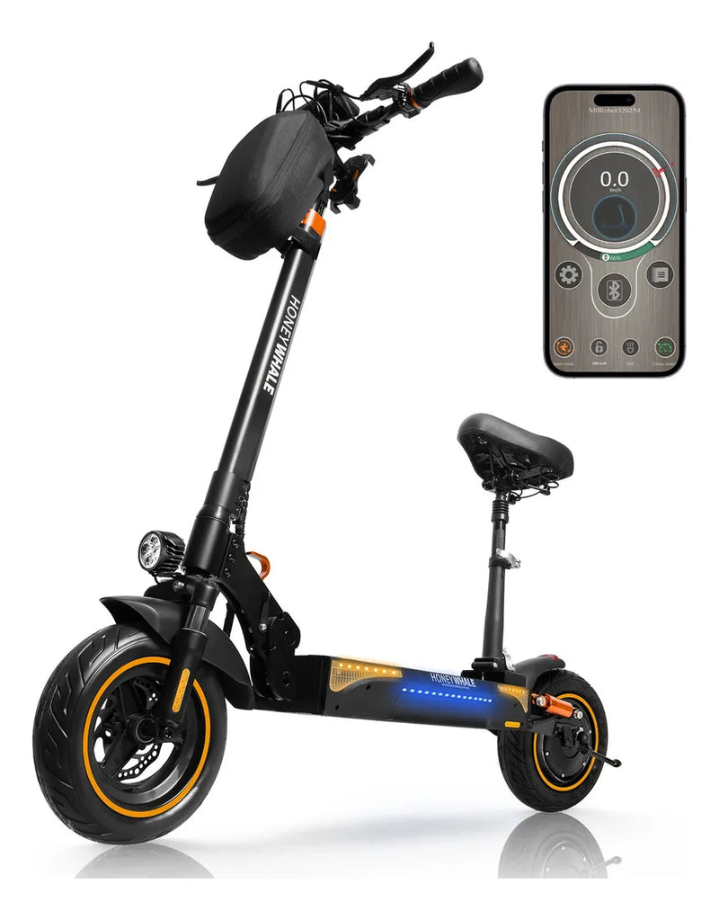 Scooter Eléctrico Plegable 750W 45KM/H con Asiento Desmontable y Luz Ambiental - Metacompras