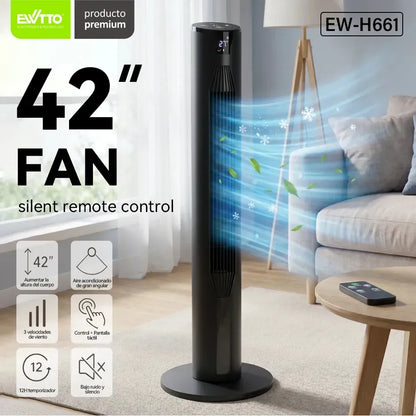 Silent Tower Fan with 3 Speeds and Timer Ideal for Home