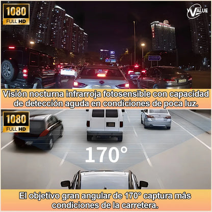 Cámara para Auto con Visión Nocturna y Luz LED - 64GB Incluidos