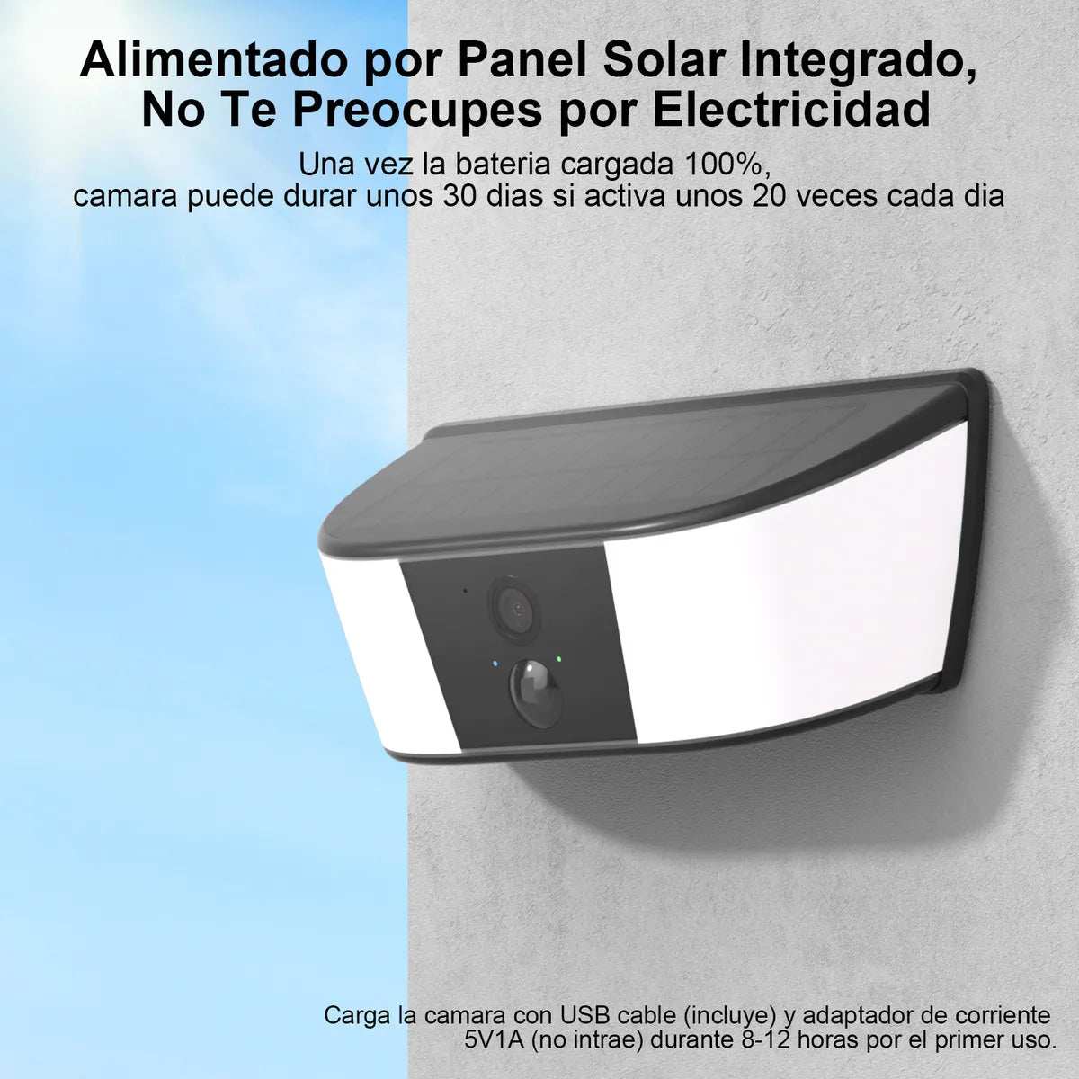 Cámara de Seguridad Solar Wifi Inalámbrica para Exteriores con Alarma y Audio - Metacompras