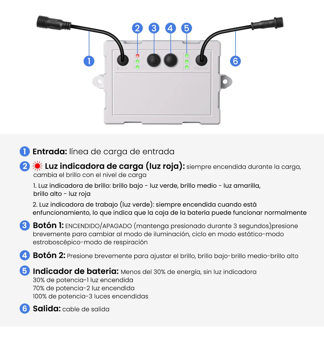 6 En 1 Lámpara Solar Para Jardín Led Reflectores Impermeable