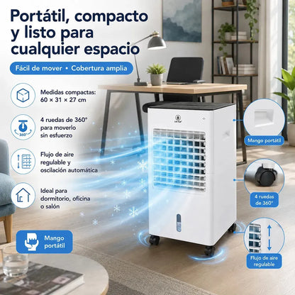 Portable Air Cooler 3 Speeds and 45° Oscillation Ideal for Summer