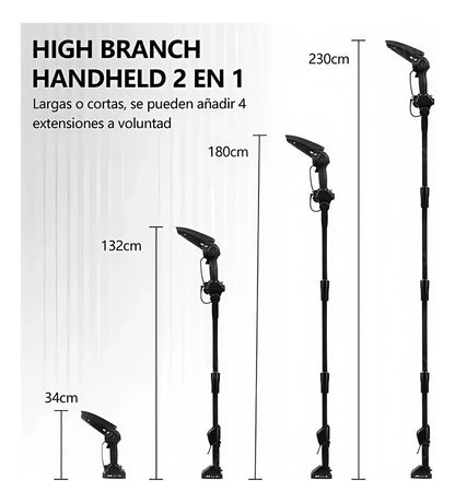 Sierra De Pértiga Mini Ajustable 2 En 1 2,3m + Paquete de Baterías 2pcs