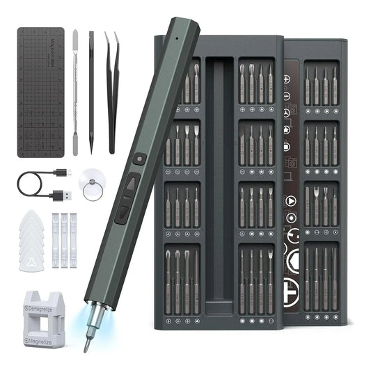 Juego de Desarmador Eléctrico Inalámbrico de Precisión 82 Pcs 200 Rpm