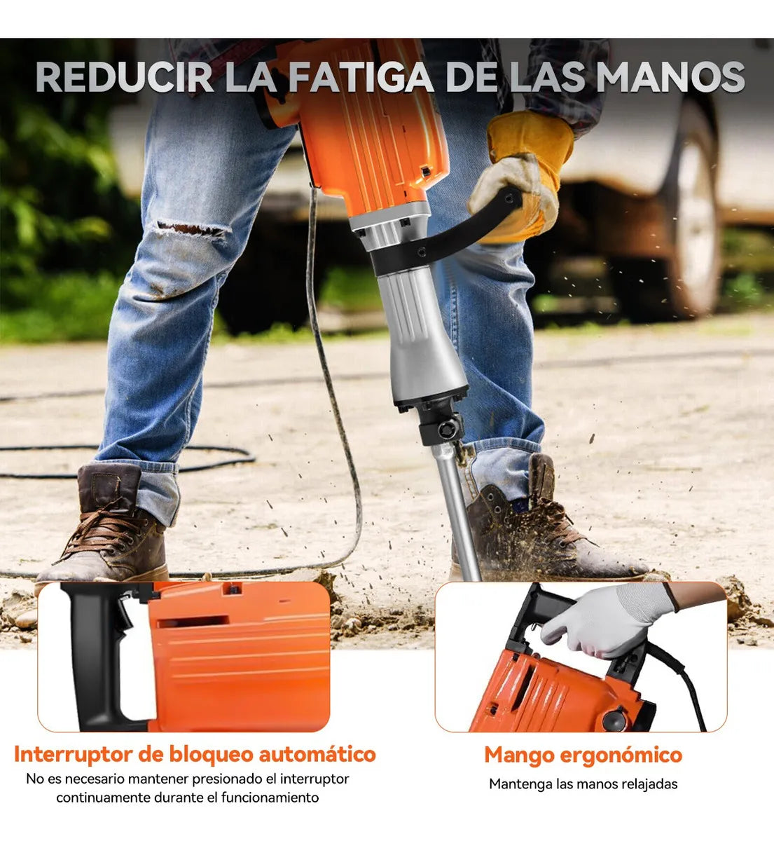 Martillo Demoledor de Concreto 3000W para Uso Rudo y Eficiente