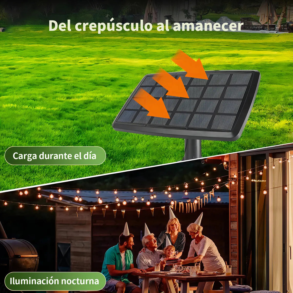 Lámpara Solar de Cuerda 20m con Mando a Distancia para Jardín - Metacompras
