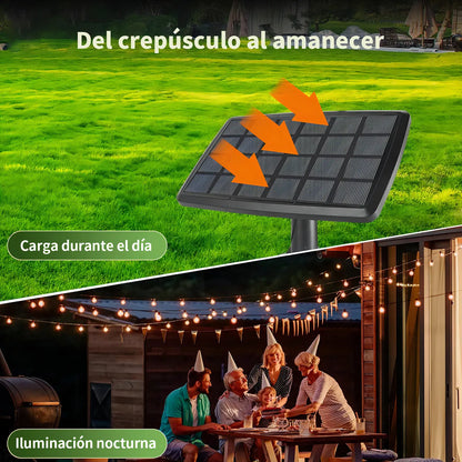 Lámpara Solar de Cuerda 20m con Mando a Distancia para Jardín - Metacompras