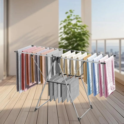 Tendedero Plegable Ajustable de Acero Inoxidable para Espacios Pequeños