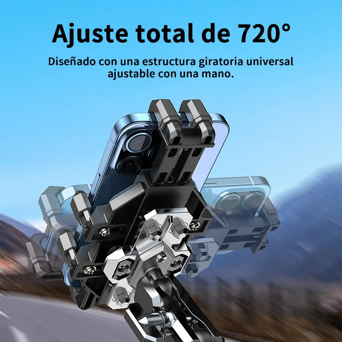 Soporte Antirrobo y Amortiguador para Celular en Motocicleta