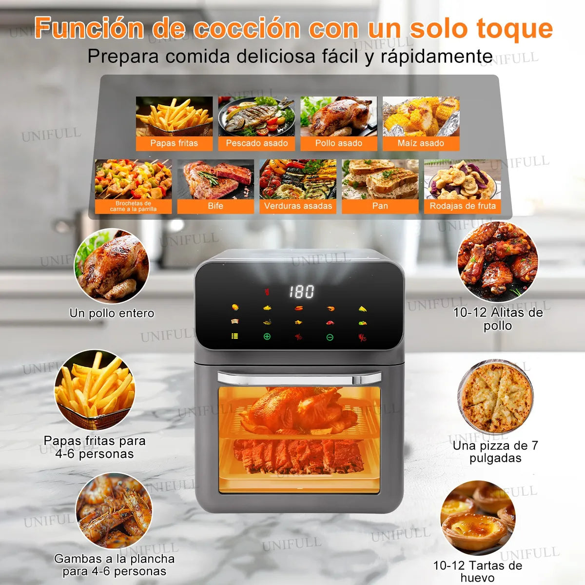 Freidora de Aire Digital Touch 15L - Cocina Saludable y Rápida