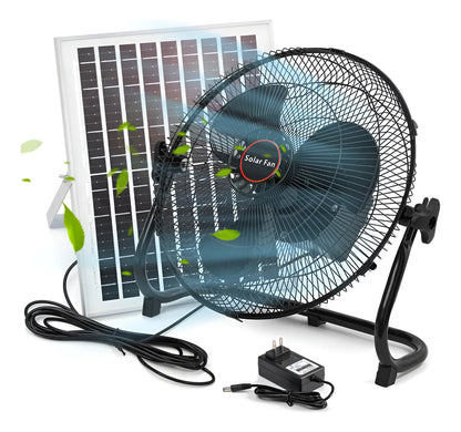 Ventilador Industrial Solar 10000 Mah 30.48 Cm Plástico Eficiente - Metacompras