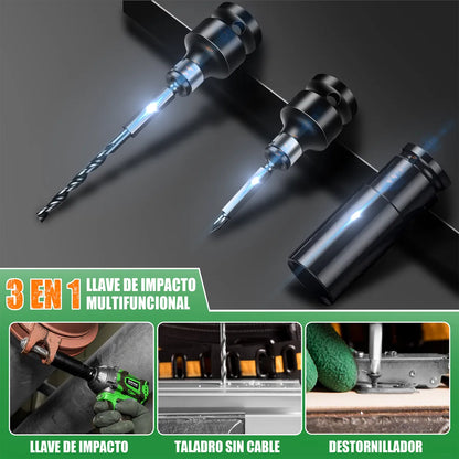 Llave de Impacto Inalámbrica con 2 Baterías - Kit Completo Anirona 3.0ah - Metacompras