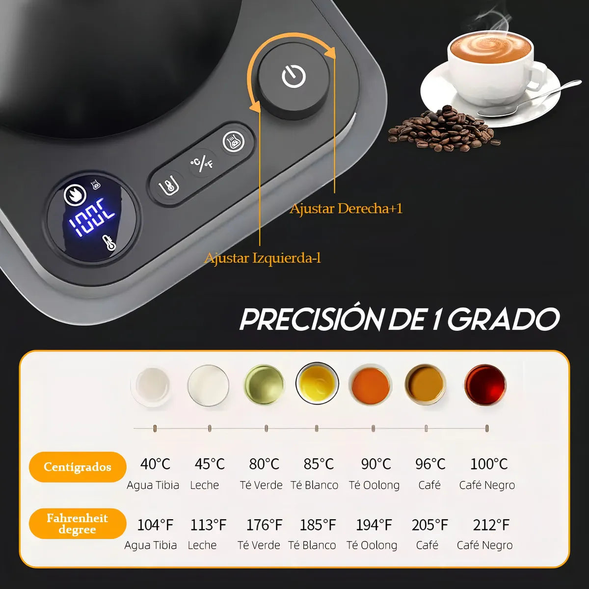 Tetera Eléctrica Negra 900ml con Control de Temperatura Ajustable - Metacompras