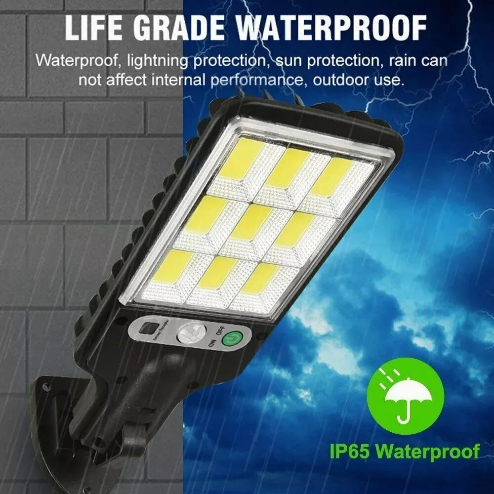 Lámpara Solar Exterior De Pared 120 Cob Con Sensor Inteligente - Metacompras