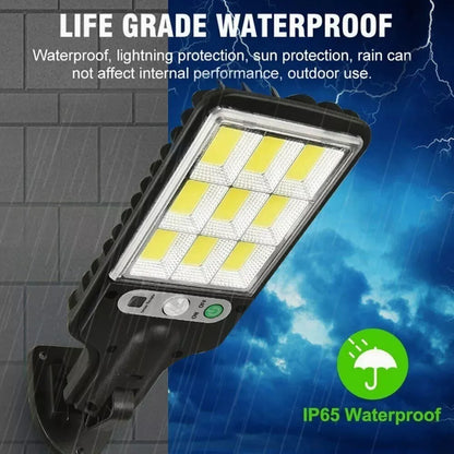 Lámpara Solar Exterior De Pared 120 Cob Con Sensor Inteligente - Metacompras