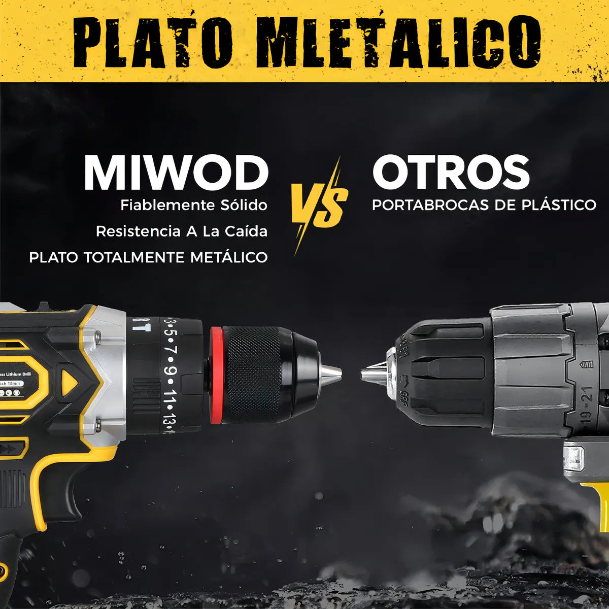 Taladro Atornillador Inalámbrico 21V con 2 Baterías Li-Ion y Mandril 10mm - Metacompras