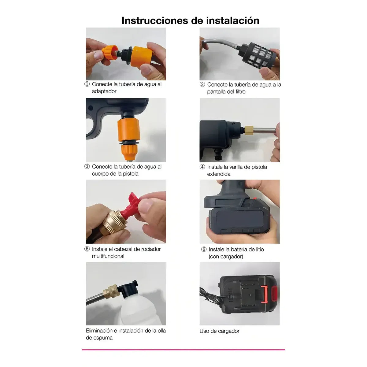 Hidrolavadora Inalámbrica Portátil con Batería y Dosificador de Detergente