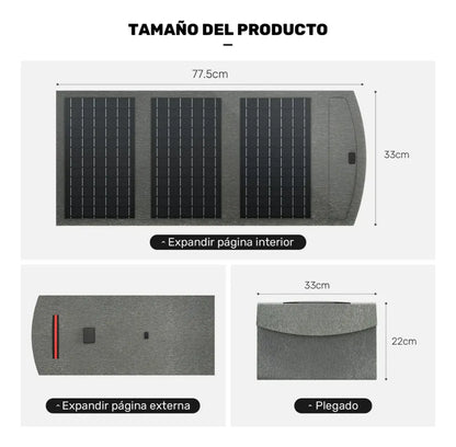 Cargador Solar Portátil 30W Impermeable IP65 con Interfaz Tipo-C - Metacompras