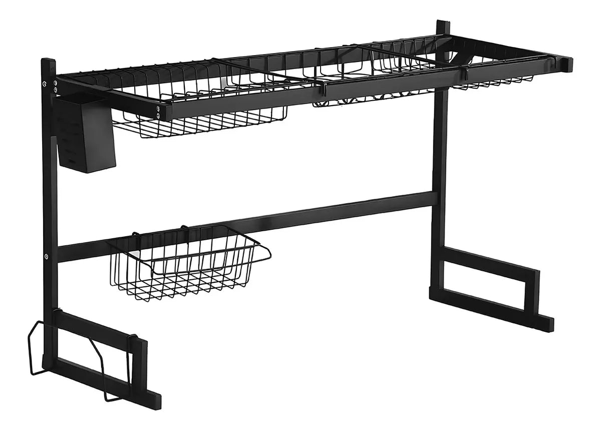 Escurridor de Trastes Negro Organizador de Platos para Fregadero