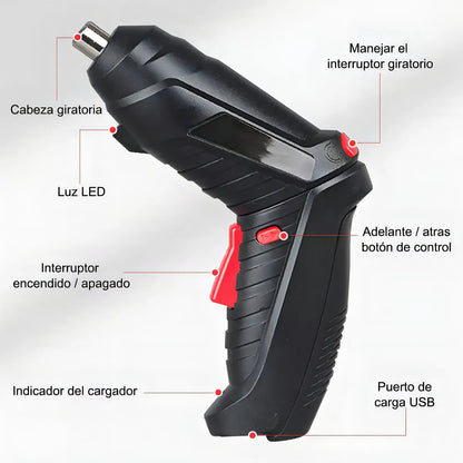 Destornillador Eléctrico Inalámbrico 48 en 1 Kit Multifuncional Portátil - Metacompras