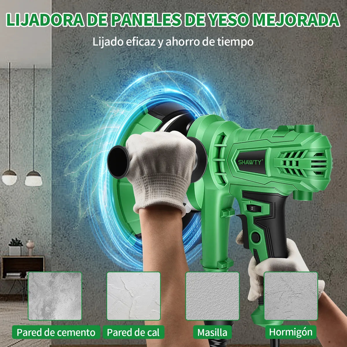 Lijadora Orbital Eléctrica 1500W con 5 Velocidades y 12 Discos - Metacompras