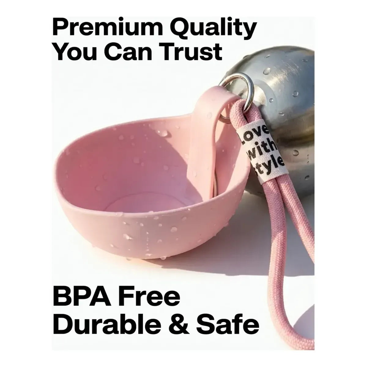 Botella de Agua Portátil 2en1 Plegable e Impermeable para Mascotas