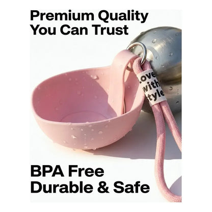 Botella de Agua Portátil 2en1 Plegable e Impermeable para Mascotas