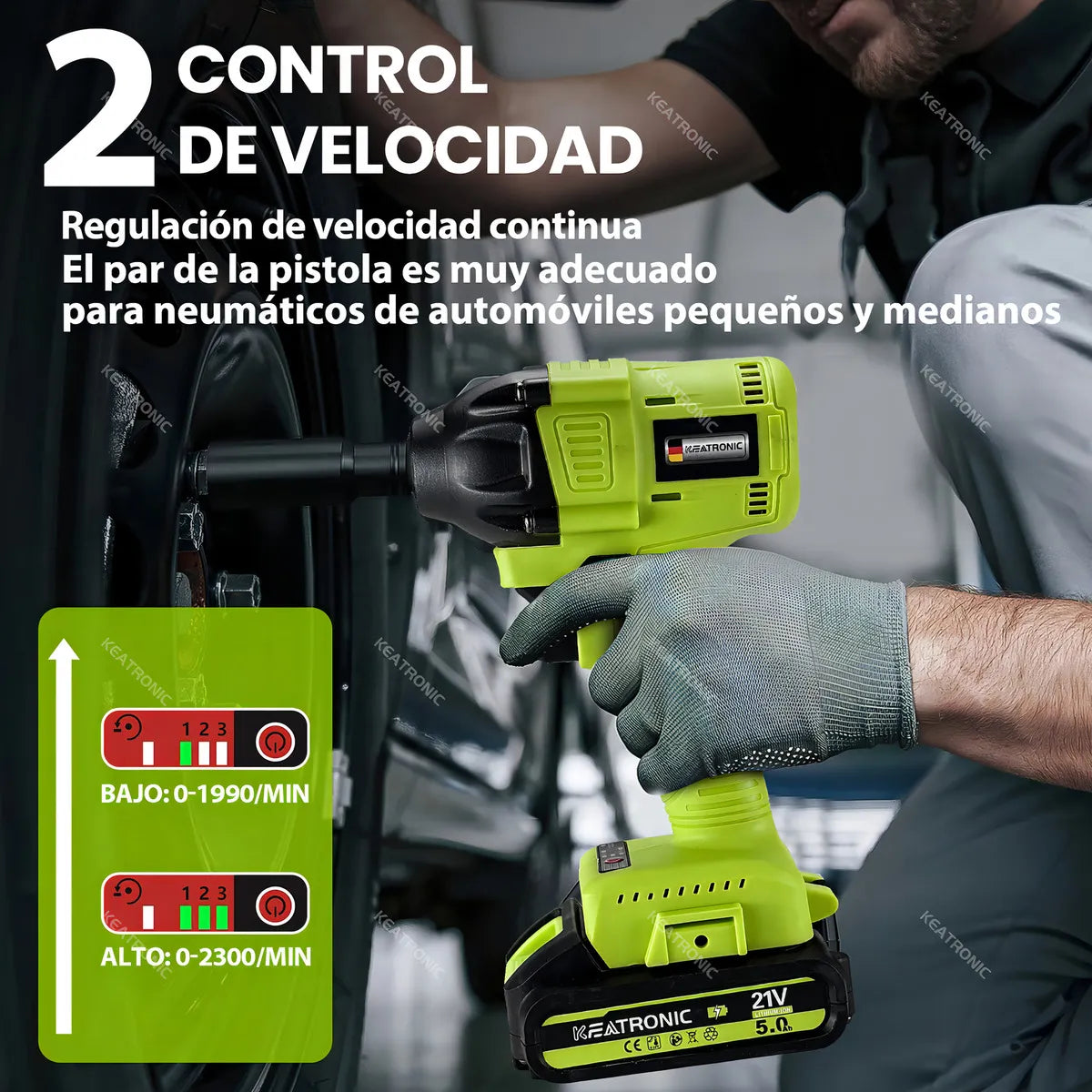 Llave de Impacto Inalámbrica 1/2" 520Nm Keatronic BL350 con 2 Baterías - Metacompras